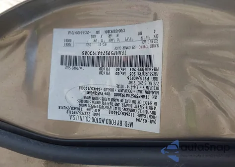 2004 Ford Taurus Sel from USA, damaged, VIN 1FAHP59S74A193088